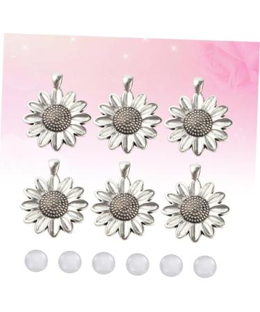 COHEALI 10 Sets Flower Accessories Glass Tray Sunflower Pendant Charm Diy Acceories Daisy Popularity Billet - Buy Online on GoSupps.com