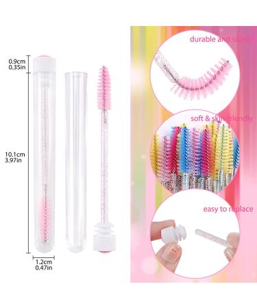 50Pcs Disposable Mascara Wands with 20Pcs Tube Set - Eyelash Brushes Spoolies for Extension, Blue Mixed Color - Buy Online on GoSupps.com