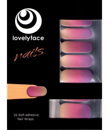 Lovelyface Nails Mellow Gentle Gradient Nail Wraps - 16 Thin Self-Adhesive Long-Lasting Nail Wraps - Nail Stickers - Nail Polish Strips - Nail Stickers for Sticking - Nail Stickers Non Toxic