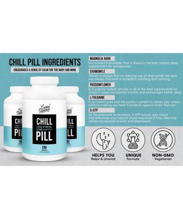 LIVELY VITAMIN CO. Chill Pill - Calm Mood - Relax - Restful Deep Sleep - REM - Stress - Anxiousness - Magnolia Bark - Chamomile - L-Theanine - Passionflower - 5-HTP - 90 Vegan Capsules 90 Count (Pack of 1) - Buy Online on GoSupps.com