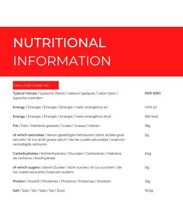 Hides Fine Foods - Chilli Con Carne Mix 500g - GMO Free - Suitable for Vegetarians - North Mexican Cooking - Tex-Mex - Family Favourite - Full of Flavour - Buy Online on GoSupps.com