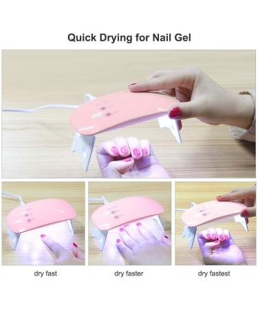 Portable UV LED Mini Nail Lamp for Gel Nails - Pink | 45s/90s Timer Setting & USB Cable Included - Buy Online on GoSupps.com