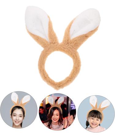 AOKWAWALIY Rabbit Ears Headband Rabbit Headbands for Women Bunny Ear Headband Bunny Ear Hair Decoration Cartoon Plush Headband Headbands Hair Bands Rabbit Ears Costume Bunny Ears Adult 25.00X23.00X2.30CM Khaki - Buy Online on GoSupps.com