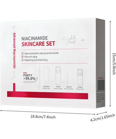 Niacinamide Skincare Set Skin Care Gift Set for Teen Girls Brightening Face Cream Pore Minimizer for Face Cleanser  - Buy Online on GoSupps.com