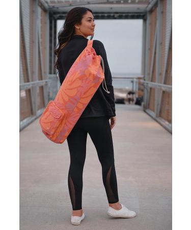 Open Road Goods Organic Yoga Mat Bag | Eco-Friendly Carrier for Extra Wide Mats | Adjustable Carry Strap, Pockets | GOTS Certified 100% Cotton Canvas | Men & Women | Pink Floral - Buy Online on GoSupps.com