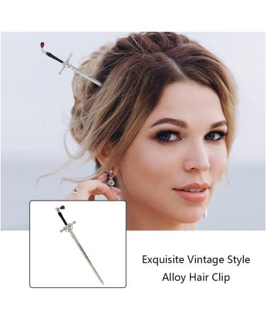 YSfuyi Metal Hairpin Chinese Punk Style Hair Stick Sword Shape Hair Chopstick for Women Headwear Hair Accessory 7.48in (19cm) - Buy Online on GoSupps.com