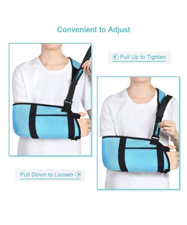 Adjustable Arm Sling with Waist Strap - Shoulder Immobilizer for Injury Support & Fractured Bones - Left & Right Arm - Buy Online on GoSupps.com