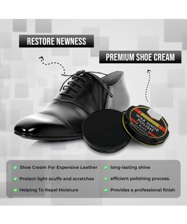 ZOPPER Black Wax Shoe Polish 50ML Pack of 4 Water Resistant High Quality Smooth Shiny Polish Wax Protection and Nourishing Shoe Care Cream Traditional Tin for Leather Shoes - Buy Online on GoSupps.com