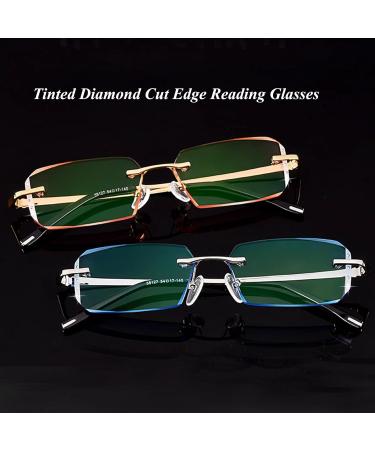 Randless Reading Glasses for Men & Women - Diamond Cut Blue Light Blocking Computer Glasses Flexible TR90 Frame in Teal Size 1.75x - Buy Online on GoSupps.com