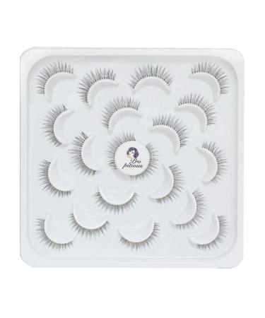 Eyelashes Natural Look 10 Pairs Handmade False Lashes Natural Fake Lashes 3D Faux Mink Eyelashes Clear Invisible Band Reusable 110