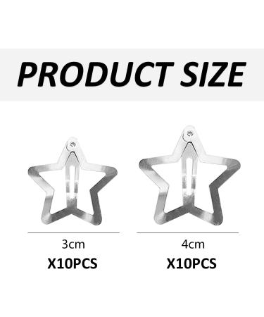20 Pieces Star Hair Clips Silver Star Hair Clips Non-slip Hair Clip Accessories Five-Pointed Star Hair Accessories Metallic Hair Accessories - Buy Online on GoSupps.com