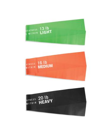 Everlast Stretch Bands (Set of 3) - Light Medium & Heavy Resistance Premium Latex Lightweight & Portable Perfect for Pilates Home Fitness Gym Bands & Accessories Great for Workout & Recovery