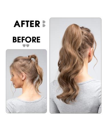 CJL HAIR 18 Brown Curly Wavy Ponytail Extension - Clip in Synthetic Hairpiece for Women (18 Inch) - Buy Online on GoSupps.com