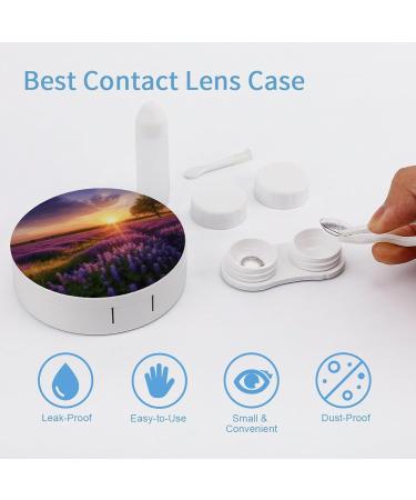 Buy Lavender Meadow Sunset Print Contact Lens Case | Best Travel & Care Box for Contact Lenses - International Shipping Available - Buy Online on GoSupps.com