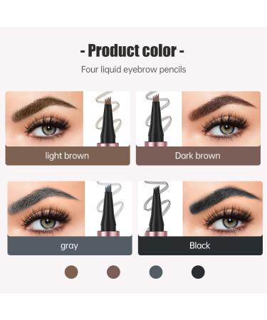 Magic Eyebrow Pencil 4-Tipped Precise Brow Pen 3D Waterproof Microblading Eyebrow Pencil Contouring Pen Waterproof Natural Fine Stroke Magic Eyebrow Pencil for Women and Gril (Black+Gray) - Buy Online on GoSupps.com