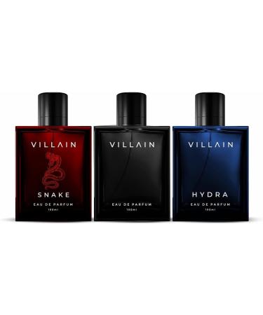 Bloom Beauty Villain Mashup Combo Perfume for Men | Woody Spicy Aqua Patchouli Musk | Pack of 3 Perfume for Men 100 Ml Each | Long Lasting Fragrance Set | Perfume Spray Combo Set for Men - Buy Online on GoSupps.com