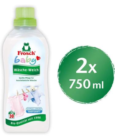 Frosch Baby Laundry Soft Fabric Conditioner - 2 x 750 ml | Eco-Friendly & Gentle on Baby Clothes - International Shipping Available - Buy Online on GoSupps.com