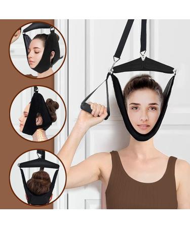 Neck Stretcher Cervical Traction Device - Portable Over-The-Door Pain Relief Therapy Aid for Neck Decompression - Black - Buy Online on GoSupps.com