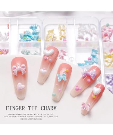 Nail Art Decals Lightweight Resin Nail Ornaments Attractive Easy To Install Multiple Colors with Storage Box for Daily Makeup - Buy Online on GoSupps.com