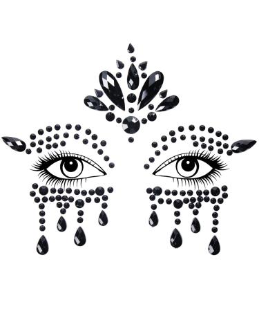 Bowitzki Halloween Mermaid Face Jewels Rhinestone Stickers - Black B - Buy Online on GoSupps.com