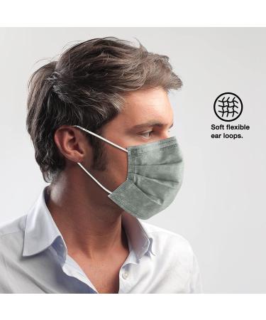NU R 10pcs 3 Ply Disposable Face Mask Mask with Filter Layer and Elastic Earloop Retail Sealed bags Grey - Buy Online on GoSupps.com
