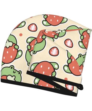 Frog Hold Strawberry Microfiber Hair Towel | Soft Super Absorbent Quick Dry Wrap for Long Curly & Thick Hair - Buy Online on GoSupps.com