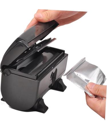 1pc Tin Foil Hairdressing Foil Dispenser Bin Organizer Foil Dispenser Fold Hairdressing Foil Cutting Machine Highlight Tool Abs Environmental Protection Material Black 17x9cm - Buy Online on GoSupps.com