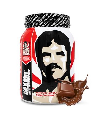 Old School Vintage Brawn – Naturally Flavored Protein Powder, Body Sculpting Triple Isolate of Egg, Milk (Whey & Casein) Beef Protein, Rich Chocolate Zero Sugar, No Synthetic Sweeteners - 30 Servings