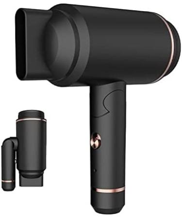 Wireless Rechargeable Hair Dryer Foldable Travel Hair Dryer Mini USB Hot/Cold Air Hair Dryer for Women Kids Camping Beaches Black Constructive23