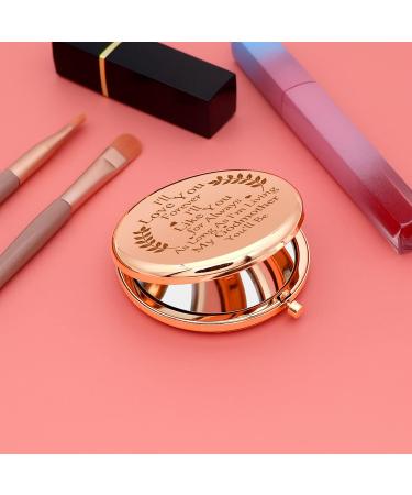 Mother's Day Godmother Gift from Goddaughter/Godson | Compact Mirror for Aunt, Mom, Coworker | Christian Baptism/Prayer Gift | Rose Gold Makeup Mirror - Buy Online on GoSupps.com