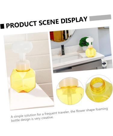 Fomiyes 4-Piece Flower Bubble Bottle Set | Mini Plastic Containers & Foam Soap Dispenser | Transparent 9.7x9.7x16.3cm - Ideal for Home & Travel - Buy Online on GoSupps.com