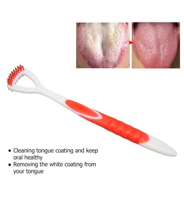 Buy Tongue Scraper & Brush for Bad Breath | Effective Oral Care for Adults & Kids - Red - Buy Online on GoSupps.com