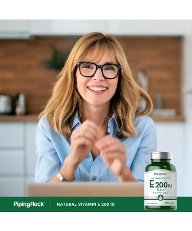 Piping Rock Vitamin E 200 IU Softgels - 250 Capsules | High-Potency Non-GMO Gluten Free Supplement - Buy Online on GoSupps.com