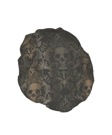 Gothic Skull Printed Waterproof Shower Cap for Women - Fits All Head Sizes & Hair Textures - Buy Online on GoSupps.com