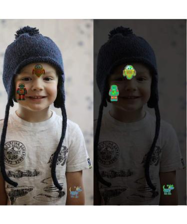 Ooopsiun Luminous Robot Temporary Tattoos for Boys - 90 Glow in The Dark Styles | Robot Birthday Party Decorations & Favors for Kids - Buy Online on GoSupps.com