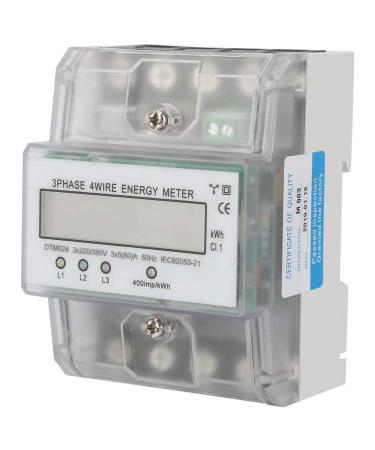 Electric Power Meter 220/380V 5-80A Energy Consumption Digital Electric Power Meter 3 Phase 4P KWh Meter with LCD Liquid Crystal Display Ener