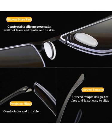 Zukky Anti-Blue Light Glasses for Men & Women Stylish Rectangular Semicircular Design for Computers & Reading Black Size 3.5x - Buy Online on GoSupps.com