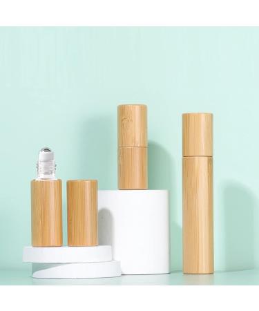 Zeoabsy 10ml Clear Glass Bottles Set - Eco-Friendly Bamboo Roll-On & Accessories for Essential Oils & Aromatherapy - Buy Online on GoSupps.com