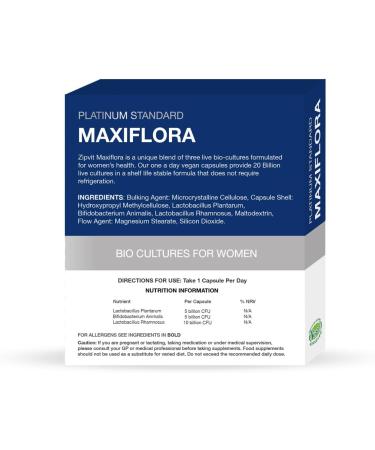Maxiflora Probiotics for Women - 20 Billion CFU, Digestive & Intimate Flora Support - 30 Vegan Capsules, 1 Month Supply - UK Supplier - Buy Online on GoSupps.com