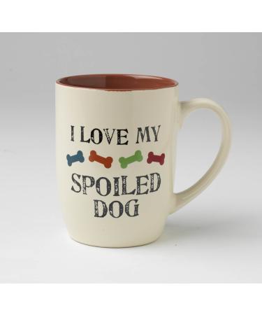 PetRageous 13072 Spoiled Dog Stoneware Mug 4-Inch Diameter and 5-Inch Tall Mug with 24-Ounce Capacity and Dishwasher and Microwave Safe, Natural Multi