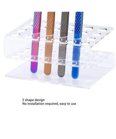 Premium S-Shaped Tweezers with 24 Holes | Large Capacity Transparent Eyelash Organizer for Beauty Salons - Buy Online on GoSupps.com