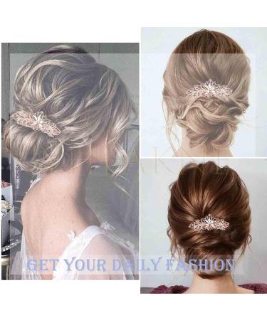Yheakne Crystal Wedding Hair Clip Barrette - Gold Rhinestone Bridal Headpiece for Women and Girls - Buy Online on GoSupps.com