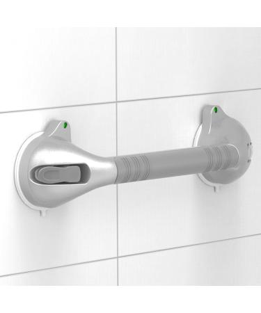 AmeriLuck 16.5 Suction Bath Grab Bar Pack of 2 - Silver/Grey | Bathroom Shower Handle with Indicators for Balance Assist - Buy Online on GoSupps.com