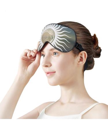 Sun and Moon Design Sleep Mask - Adjustable Strap Eye Cover for Sleeping, Blocking Light - Men and Women, Night Travel Nap - Buy Online on GoSupps.com
