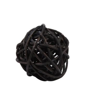 Decorative balls black orative pink balls for shells decorative bowl fillers willow balls rattan balls for pets 20 pieces decorative rattan balls ornaments wedding Christmas (black)