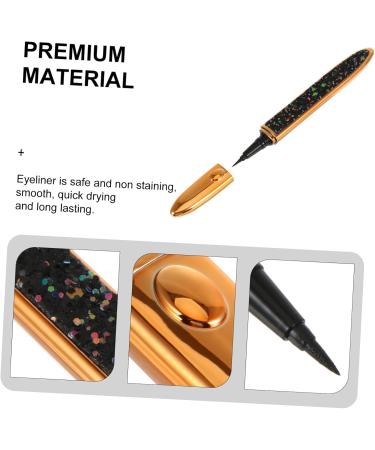 Healvian Self Adhesive Mascara Glitter Liquid Eyeliner Waterproof Black Liquid Eyeliner Eye Liner Pen Plastic 1 count (Pack of 1) Colorful - Buy Online on GoSupps.com
