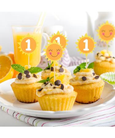 HOKPA 1st Birthday Cupcake Toppers Sun Cupcake Toppers Sun Cake Decoration Food Fruit Picks for Baby Shower Birthday Decorations Sun and 1st cupcake toppers - Buy Online on GoSupps.com