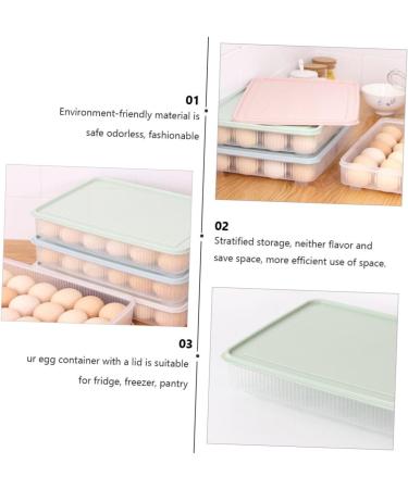 2pcs Box Egg Storage Box Eggs Food Containers Kitchen Egg Tray Refrigerator Kitchen re-usable - Buy Online on GoSupps.com