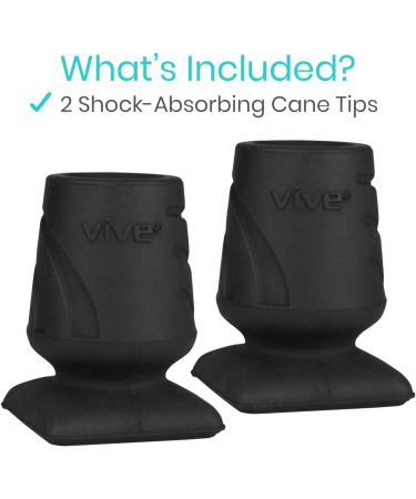 Vive Cane Tips - Rubber Heavy Duty Replacement Feet (2 PCS) - 34-Inch Walking Stick Parts - Non-Slip, Shock Absorbing Bottom Accessories - Buy Online on GoSupps.com