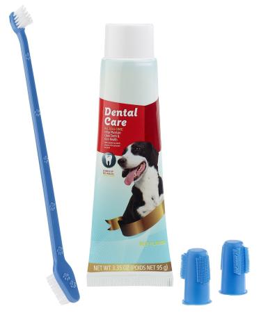 Sweetypet dog toothbrush: 4in1 tooth care set for dogs with toothpaste toothbrush finger brushes (dog toothpaste gear cleaning dog toothbrushes)